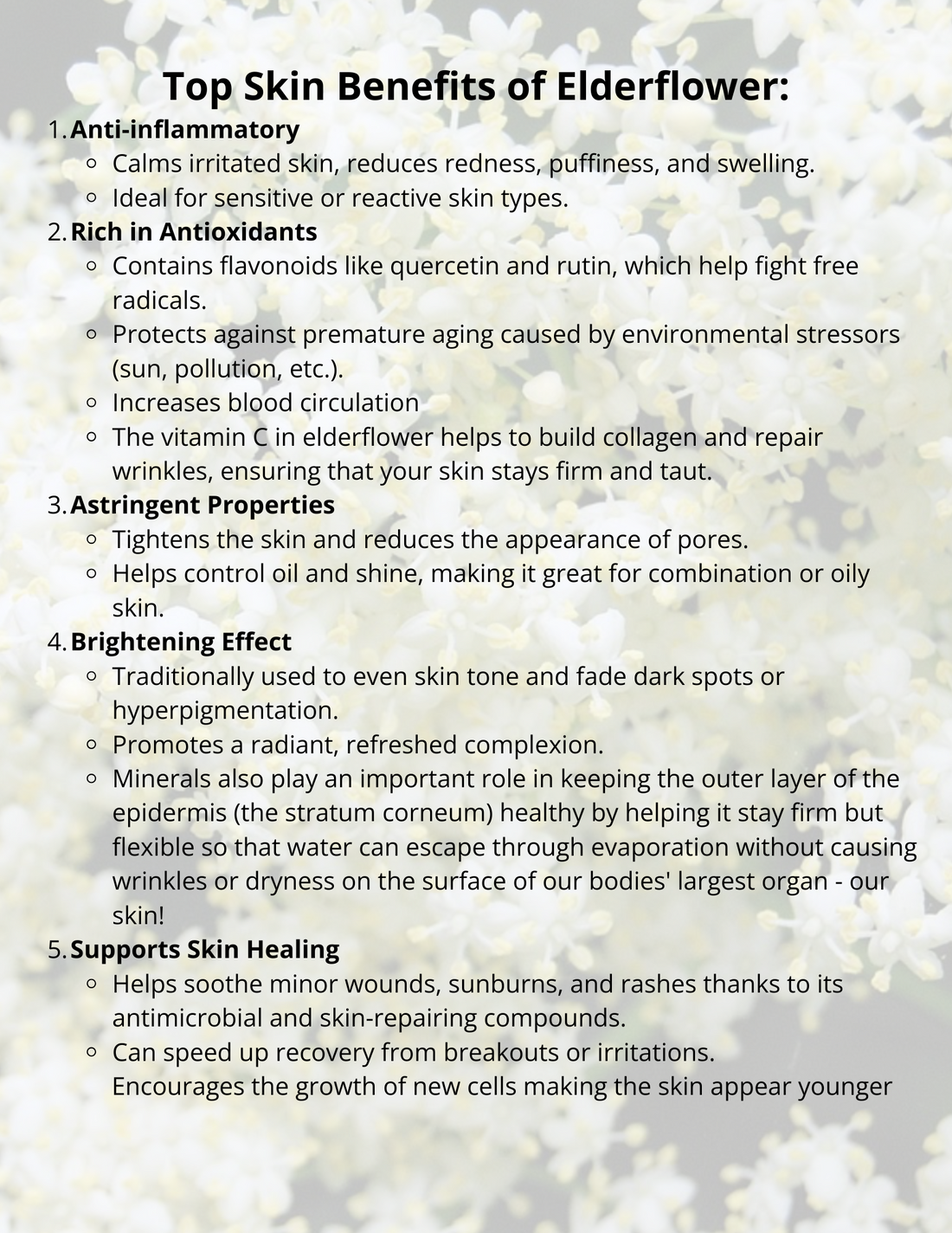 ElderFlower Skin Benefits