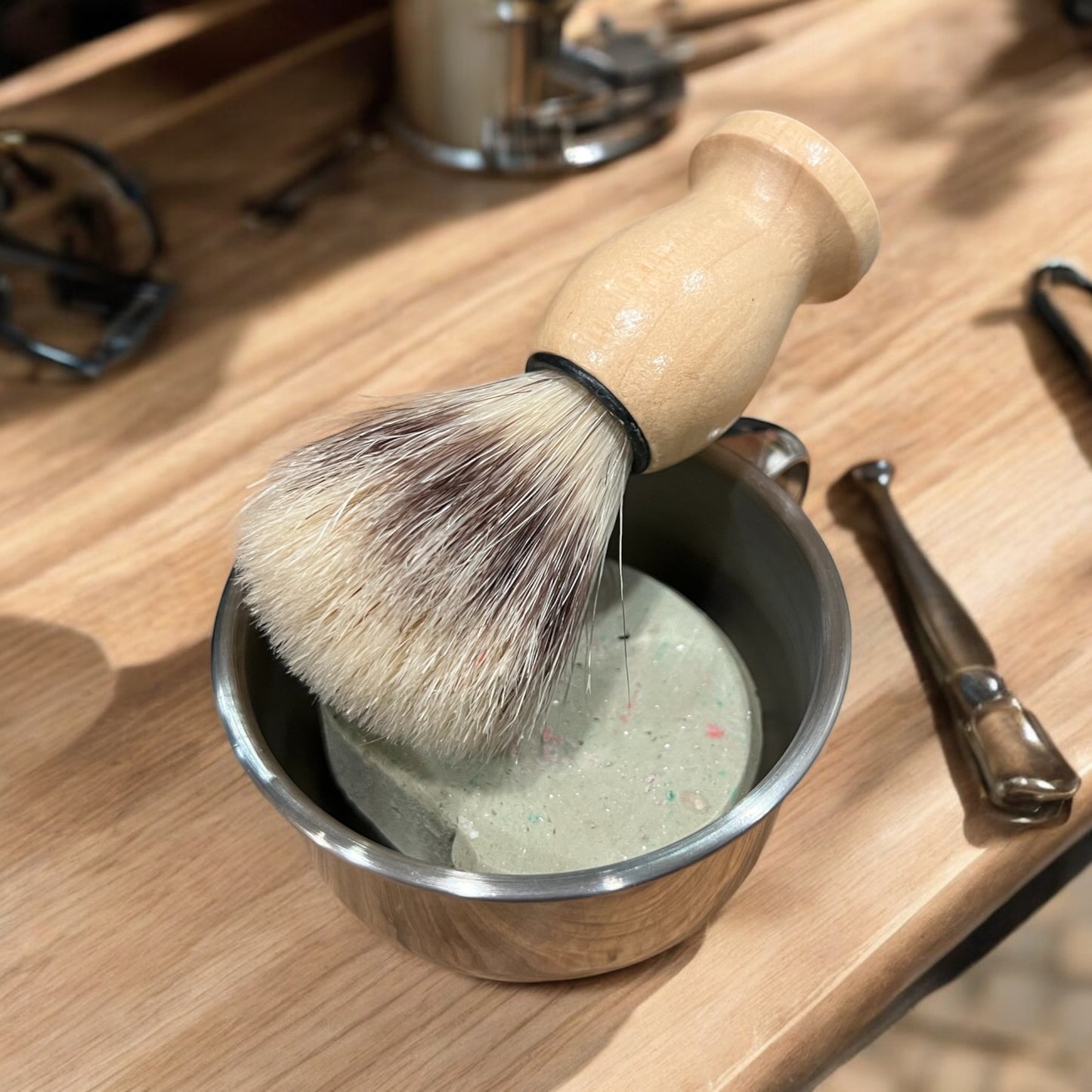 Shaving Cup, Brush, and Soap