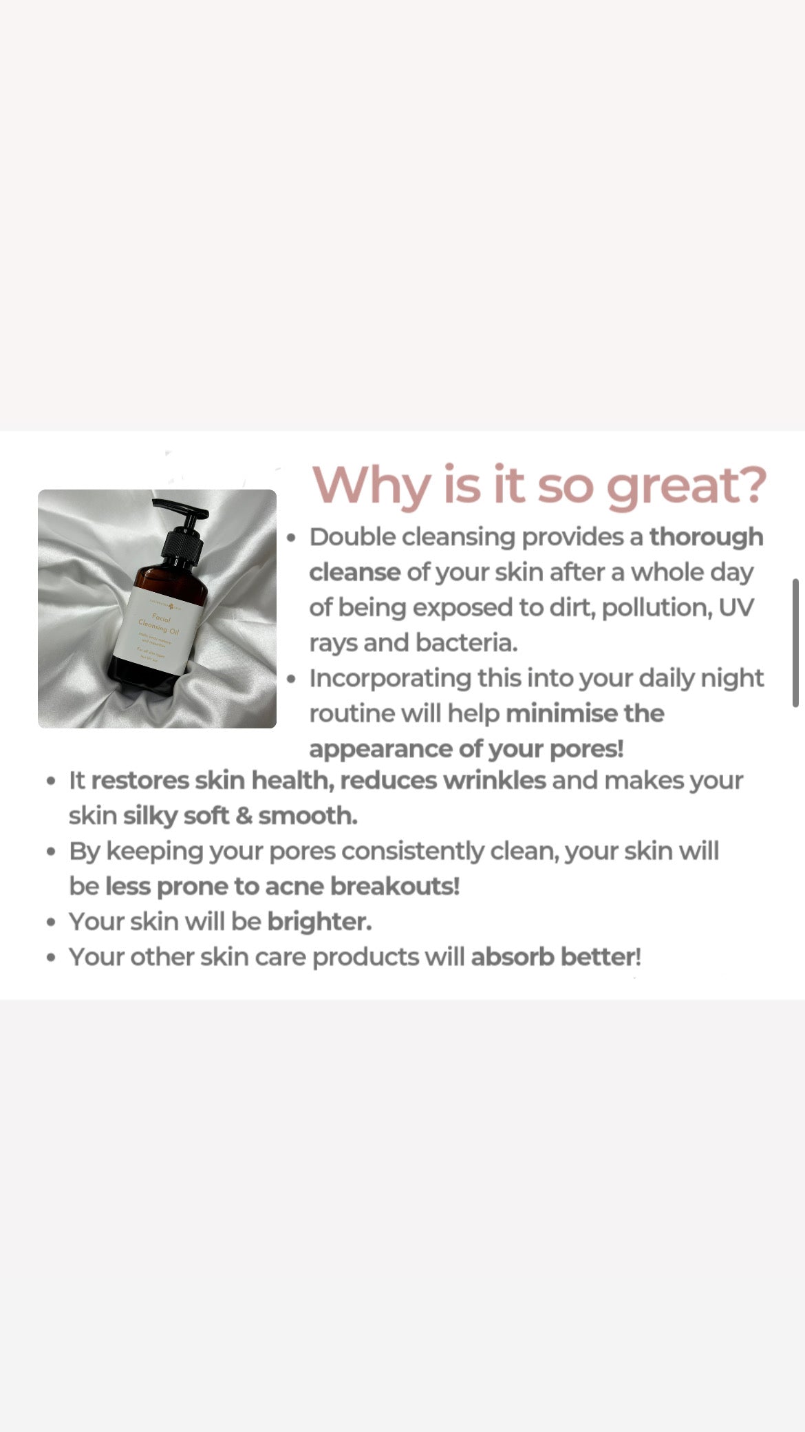 Cleansing Oil - for all skin types (safe for acne prone)